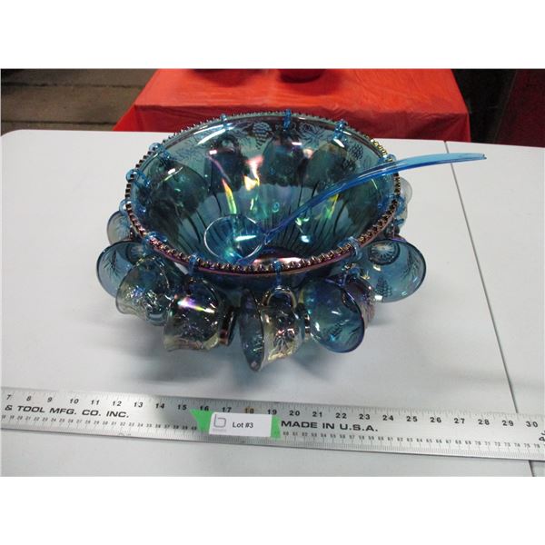 Carnival Glass Punch Bowl Set
