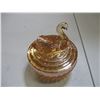 Image 2 : Carnival glass dish + swan on rest