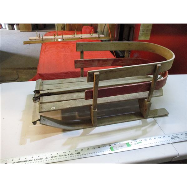 Vintage wooden kids sleigh