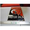 Image 1 : Red Indian motor oils porcelain sign 13"x21"