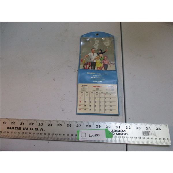 1971 Saskatoon SK Advertising Calendar