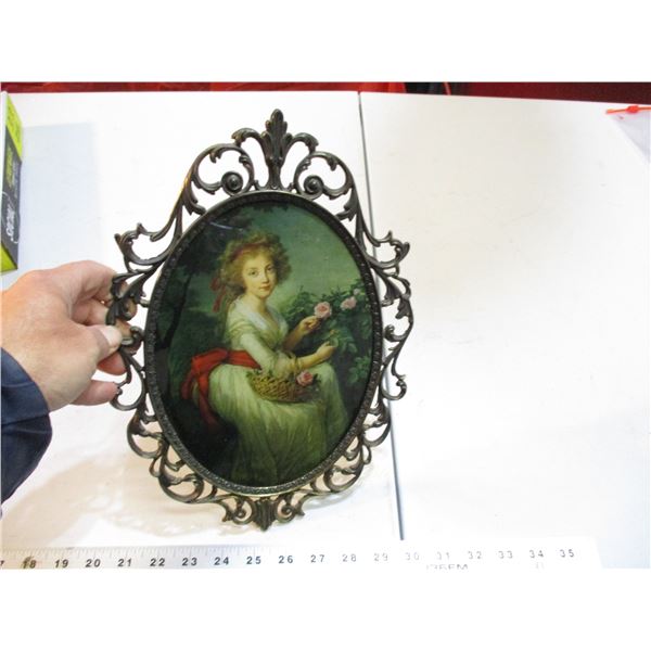 Vintage framed picture - 13" tall