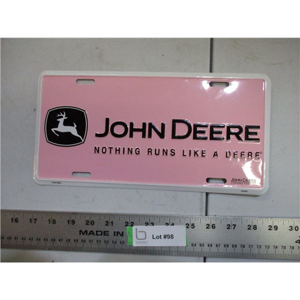 John Deere plate
