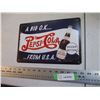 Image 1 : pepsi cola tin sign 12" long