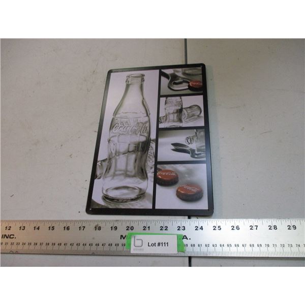 coca cola tin sign 11.5" long