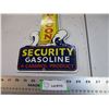 Image 3 : Beacon security gasoline porcelain sign 12" long