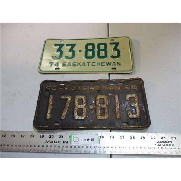 1960,74 Sask License Plates