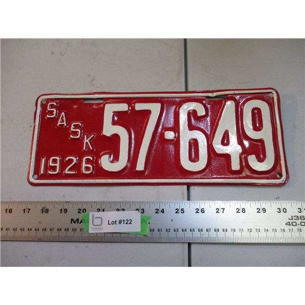 1926 Sask Plate