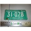 Image 1 : 1969 P. Trailer Sask License Plate
