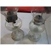Image 6 : 2X The Money - clear glass oil lamps with chimneys