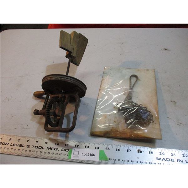 Vintage ash cleaner, butter churn top