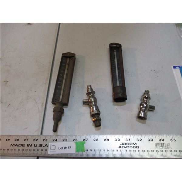 Vintage thermometers, vintager water taps