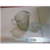Image 1 : Clear glass pitcher + creamer