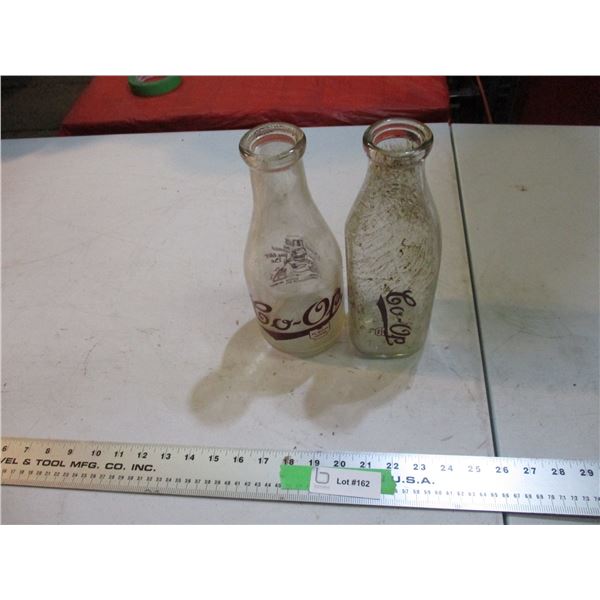 Vintage co-op milk bottles (2)
