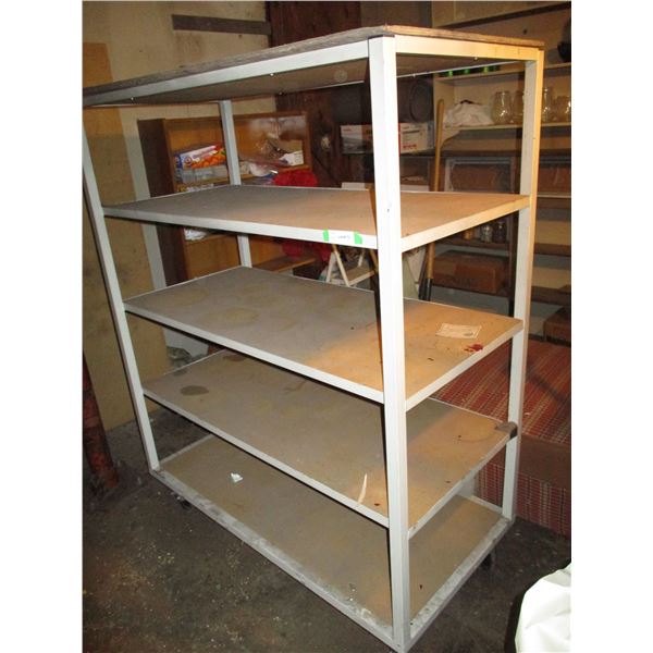 Metal shelving - 4ftx2ftx5ft tall (on castors)
