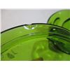 Image 4 : green glass candy dish? with lid (lid has chip)