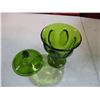 Image 5 : green glass candy dish? with lid (lid has chip)