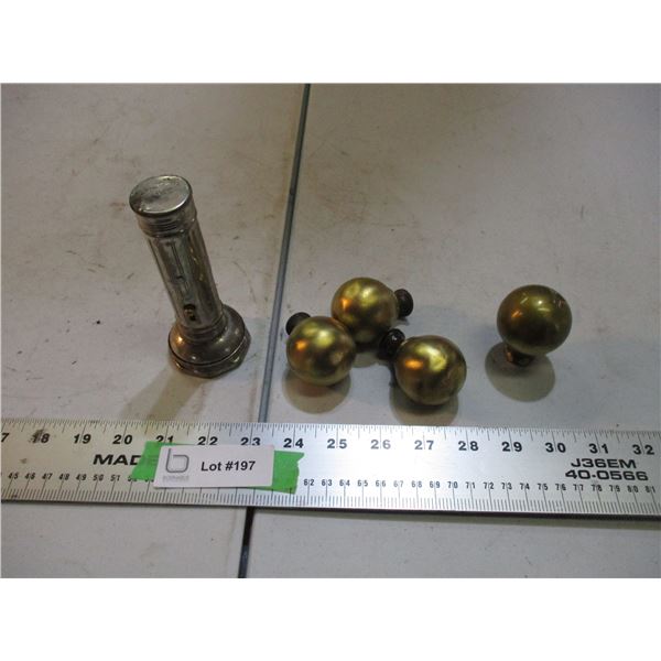 brass tops, vintage flashlight