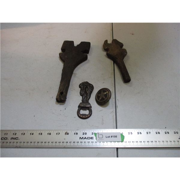 primitave wooden items, plus misc