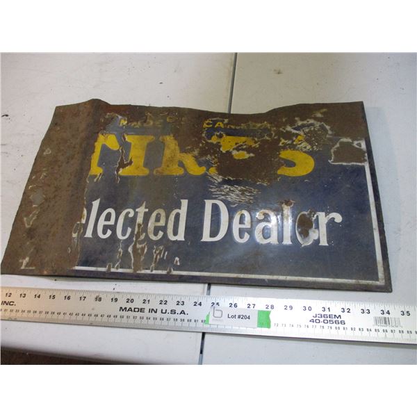 goodyear tires? 13"x24" double sided porcelain sign