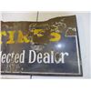 Image 3 : goodyear tires? 13"x24" double sided porcelain sign
