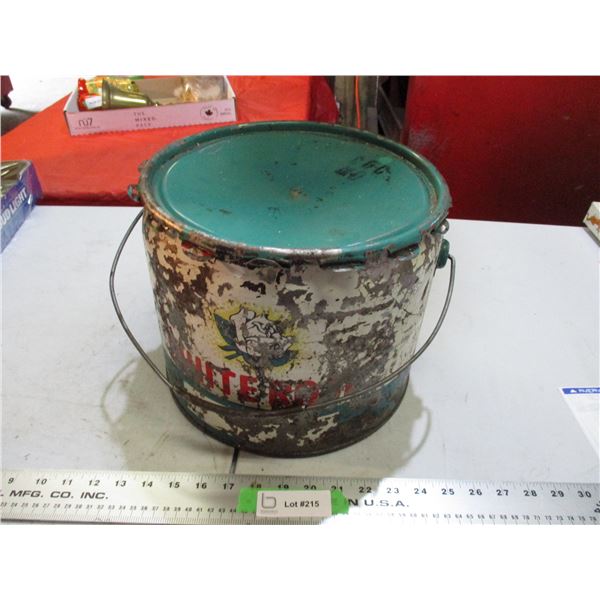 Vintage white rose grease pail