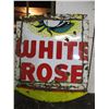 Image 5 : Vintage white rose double sided porcelain sign (29"x25")