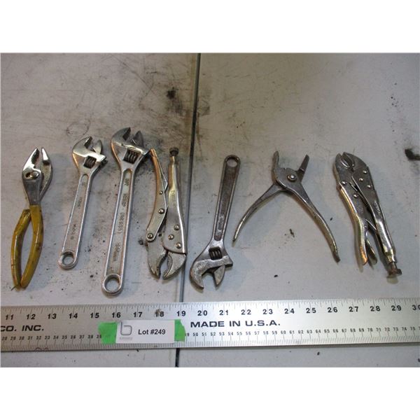 Pliers, vice grips, crescent wrenches
