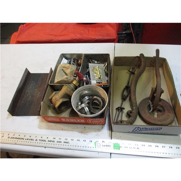 Cistern pump parts, hose clamps, misc