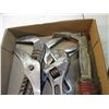 Image 4 : black N decker sander, pliers, nail puller, crescent wrenches
