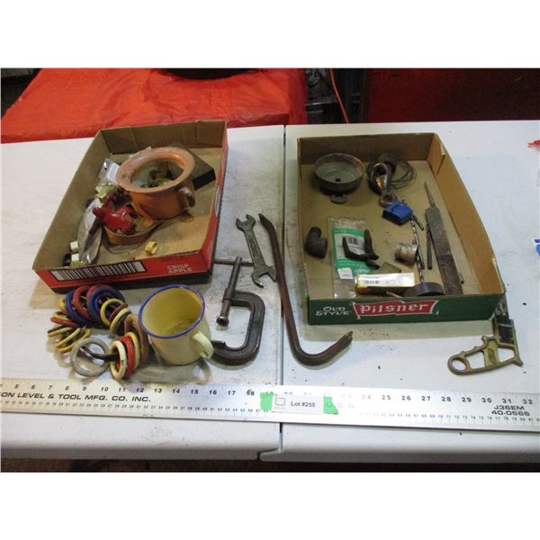 prybar, clamp, saw + misc