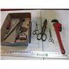 Image 1 : pipe wrench, snips, plus hand tools