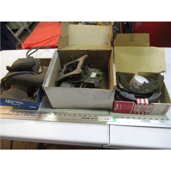 holley carb, brake shoes, vintage pump