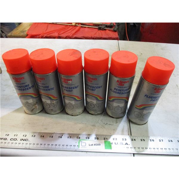 kleen flo orange spray paint (cans feel full) 6 total