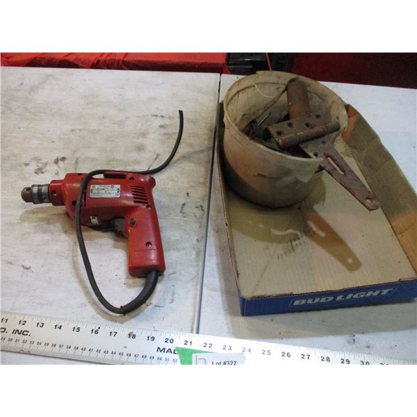 Makita 10mm drill (needs cord end) + misc