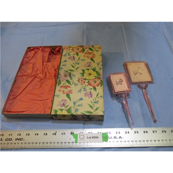 vintage mirror + brush set