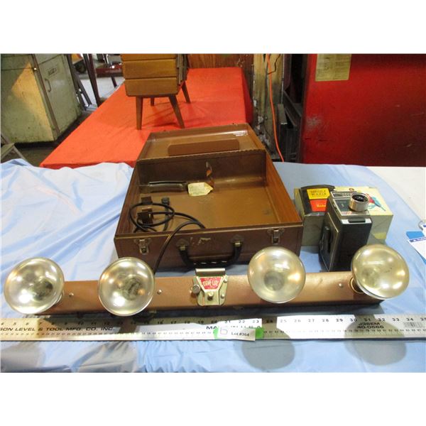 acme lite mov-e-lite ad case plus kodak automatic 8 camera