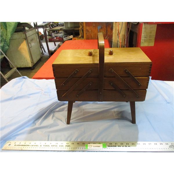 vintage wooden sewing box