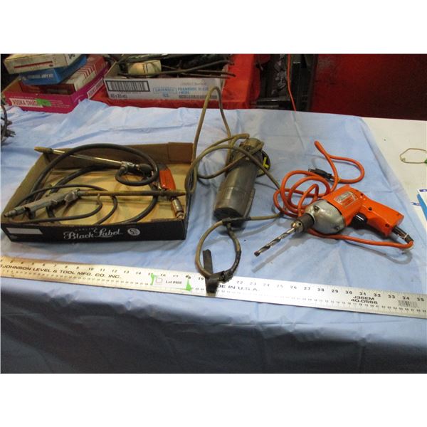 pressure washer nozzles, black & decker 3/8 drill, angle grinder