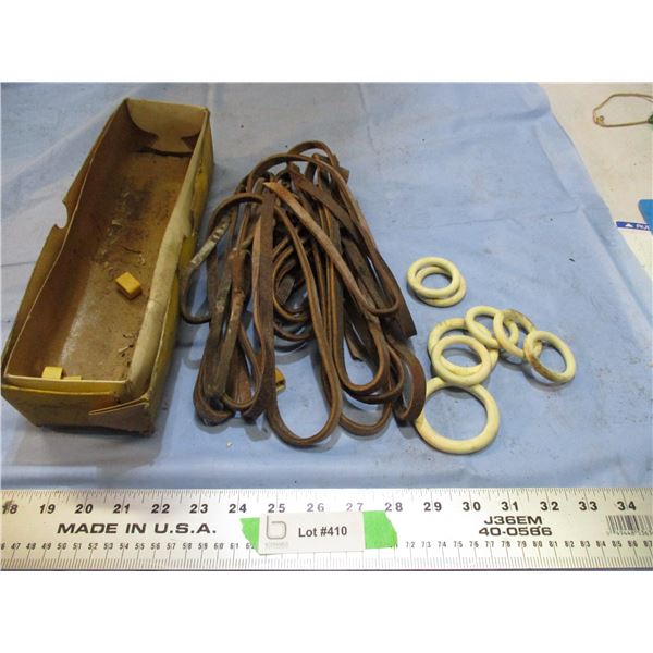Horse related - Leather straps, harness spreader rings