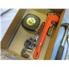 Image 3 : Hand saw, pipe wrenches, misc