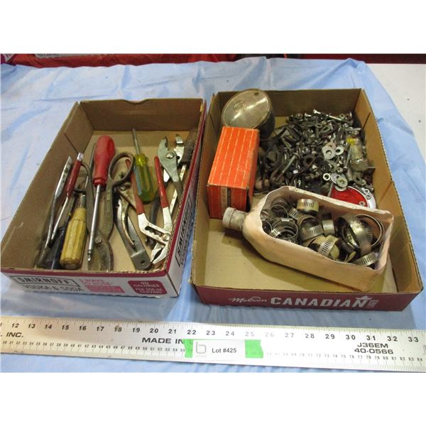 Hose Clamps, Pliers, misc