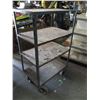 Image 4 : 4 wheel wooden 4-tier shelf 27"x18"x47" high
