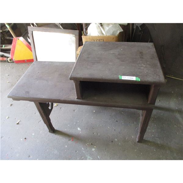 wooden end table 36x17x24" tall