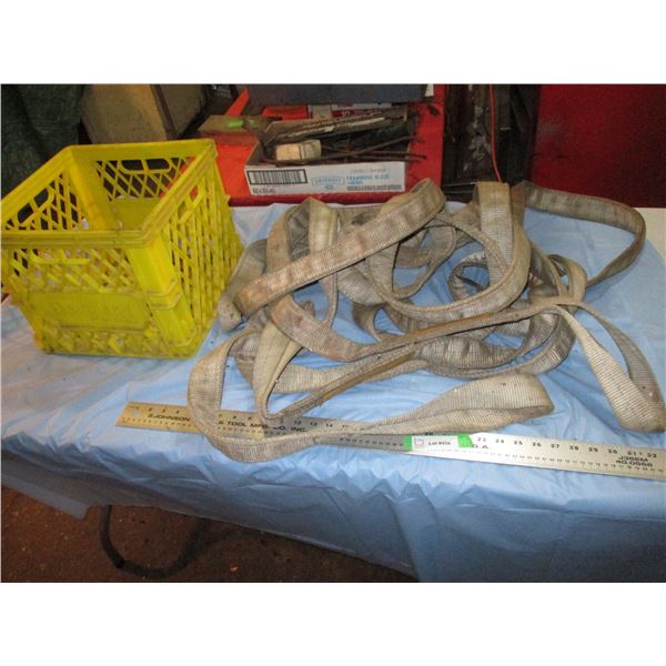 tow rope, plastic crate
