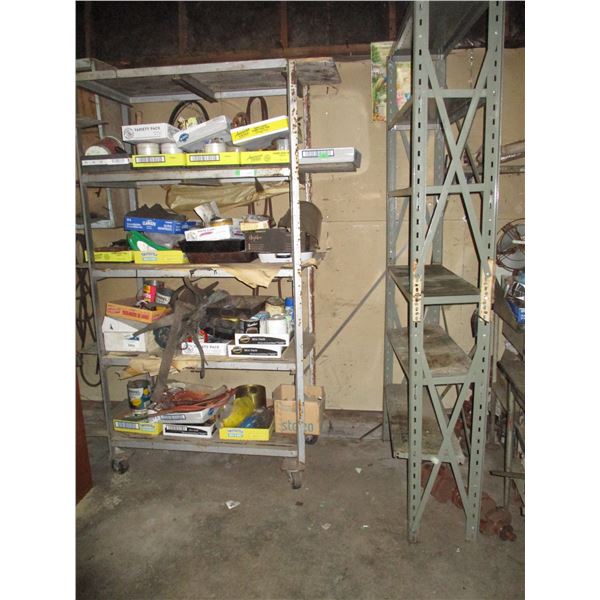 2X The Money - Metal racking (NO CONTENTS) - one on castors - 41x22x79high, other 38x13x87" high ( N