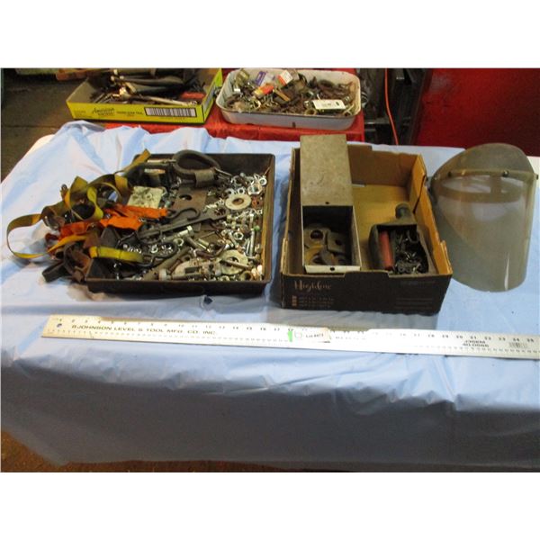 washers, face shield, nuts, bolts, misc