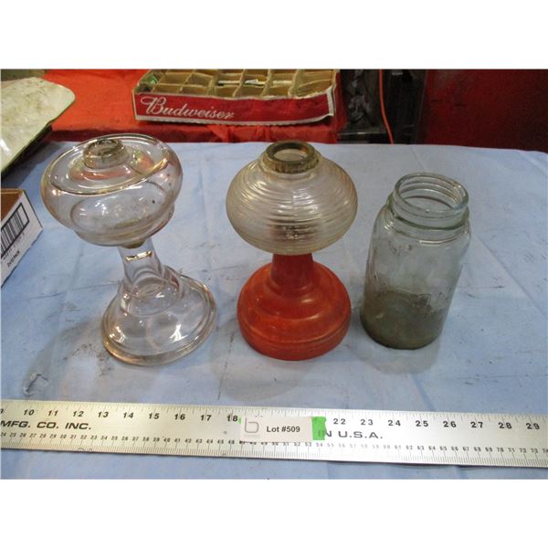 Glass Lamps (only bottom parts) + mason jar