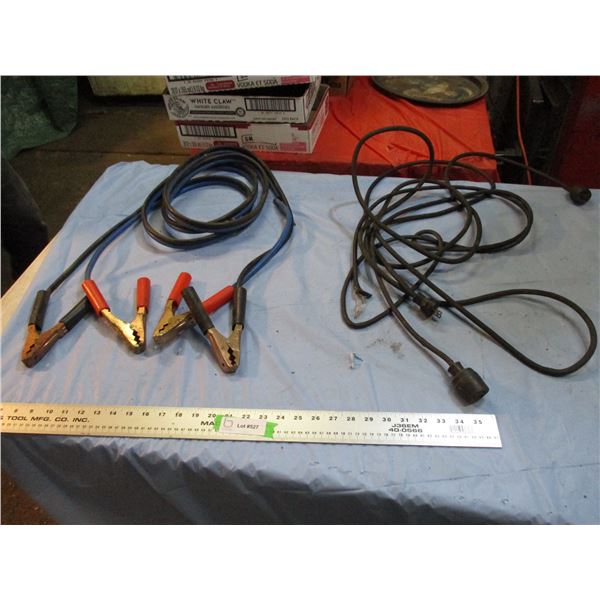 extension cord + booster cables