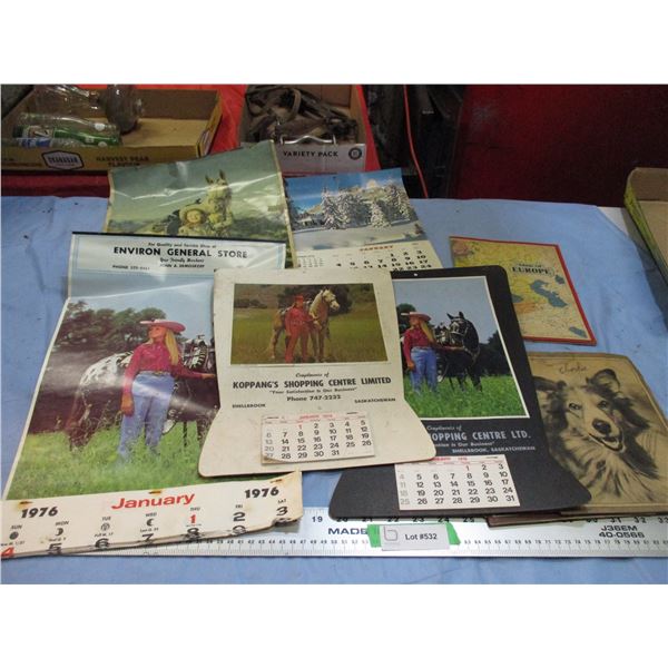 vintage calendars + note books